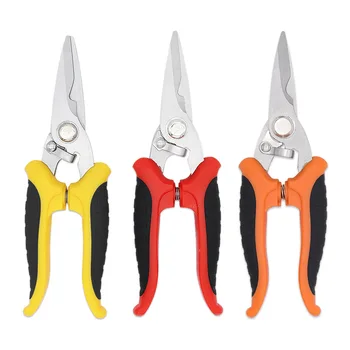 8-Дюймовые ножницы для промышленного электрика из нержавеющей стали, ручка PP TPR, Ножницы для ручной резки проволоки и тонкой пластины