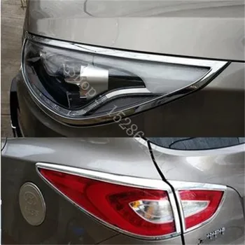 Для Hyundai Tucson IX35 2010-2013 2014-2016 Внешний ABS Хромированный Передний свет, крышка лампы, чехлы для фар, автомобильные аксессуары для укладки