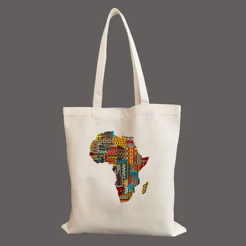 Карта Африки Модная классическая сумка через плечо Студенческая женская сумка Многоразовые хозяйственные сумки холщовая сумка-тоут ручные сумки для покупок