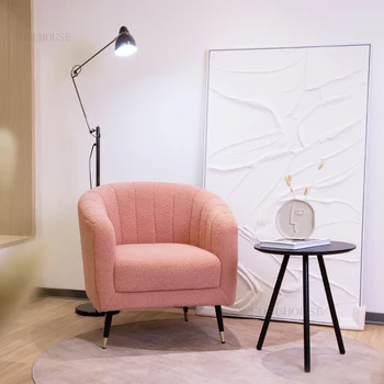 Скандинавские стулья для гостиной Тканевая Мебель для гостиной Односпальный диван Кресло для спальни Современный минималистичный стул для отдыха со спинкой