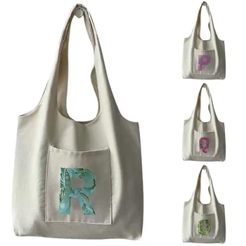 Трендовая женская сумка для покупок, Уличная многоразовая сумка-тоут, сумка для поездок на работу, повседневная бежевая универсальная женская сумка для мелочей с гравировкой изображения