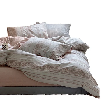 100% Трикотажный хлопковый Дамасский роскошный богемный комплект постельного белья QUEEN Full Single Size