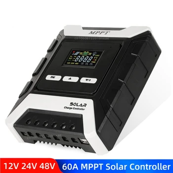 12V 24V 48V MPPT Контроллер Заряда Солнечной Батареи 60A Регулятор Зарядки Солнечной Панели Для LiFePO4/Свинцово-Кислотной/Гелевой/Литий-ионной Батареи