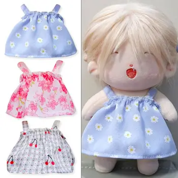 20 см, кукольная одежда, платья с цветочным рисунком, Хлопковые куклы, Милый Синий Вишневый костюм, платье-комбинация, Игрушки, Аксессуары, Подарок для детей