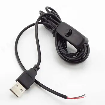 2pin 5V 12V USB Удлинитель Разъем шнура управления питанием Светодиодные чипы выключатель света Электрический Провод полосы Освещения M20
