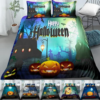 3D комплект постельного белья на Хэллоуин, пододеяльник с наволочкой Shame Twin, детское стеганое одеяло из полиэстера, размер Queen King Size для взрослых
