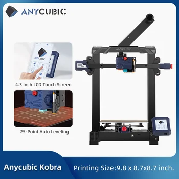 3D-принтер ANYCUBIC KOBRA с автоматическим выравниванием объема сборки 220*220*250 3D-принтер FDM с быстрой печатью с подогревом из пружинной стали