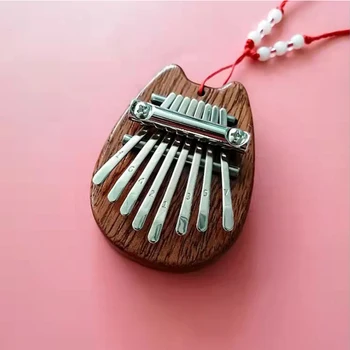 8-клавишное мини-Калимба, пианино для большого пальца, игрушки для детей, массив Дерева, металла, Маленькие Музыкальные инструменты, Арфа с пятью пальцами для начинающих