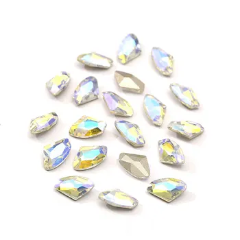 AX Glass Pointback Rhinestone Crystal AB Разноцветные Клеящиеся Стразы для Свадебного Платья Ручной Работы 