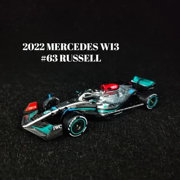 Bburago 2016-2022 Модель автомобиля Mercedes F1 1:43 W10 W12 W13 #44 Хэмлитон #63 Рассел #77 Боттас Гоночная миниатюрная игрушка Формулы-1