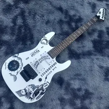 custom shop KH-2 электрогитара для спиритических сеансов белая KSG кирк Хэммет фирменная гитара для спиритических сеансов бесплатная доставка гитара с инкрустациями в виде луны и звезд