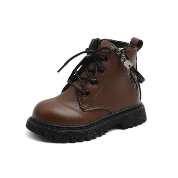 CUZULLAA/ Модная детская кожаная обувь для девочек, ботильоны, короткие ботинки для маленьких мальчиков 1-6 лет, модные кожаные ботинки для детей 21-30 лет.