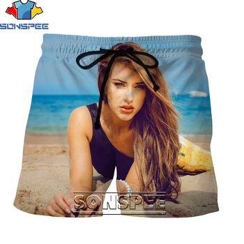 SONSPEE Fashion Sexy Beauty Series Мужские шорты с 3D печатью Летние пляжные шорты в стиле хип-хоп творческой личности