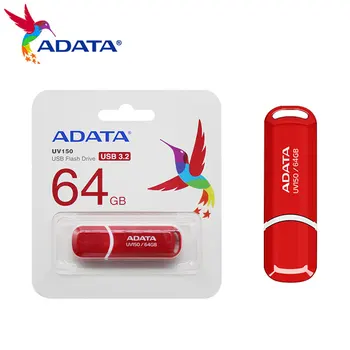 USB флэш-накопитель ADATA 64 ГБ USB 3,2 флеш-накопитель 32 ГБ UV150 Pendrive красный флэш-накопитель для компьютера U Disk 100% оригинал