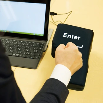 Антистрессовый компьютер, огромная клавиатура Enter, Большая USB-клавиатура, кнопка сброса давления, подушка для снятия стресса на рабочем столе, K1KF