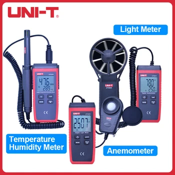 Бесконтактный Мини-Измеритель температуры и влажности UNI-T, Анемометр, Измеритель скорости ветра, Люксметр с ЖК-подсветкой, UT333S, UT363S, UT383S