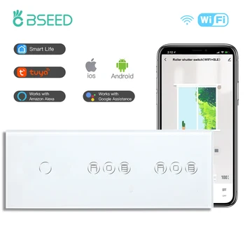 Беспроводной выключатель света BSEED с интеллектуальным датчиком Жалюзи Переключатели для электрических рольставен Tuya Smart Life Alexa Alice Control