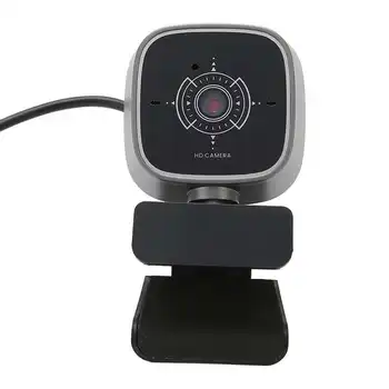 Веб-камера USB с шумоподавлением 1080P 30 кадров в секунду, двойной микрофон, поворотная камера для ПК с подключением и воспроизведением для настольного компьютера, ноутбука, видеочата