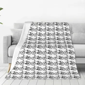 Велосипедное Мягкое флисовое Одеяло с рисунком Велосипеда, теплое и уютное на все сезоны, Удобное Одеяло из микрофибры для дивана-Кровати 40 