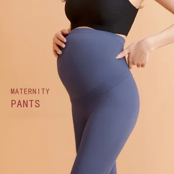 Весенне-летние новые спортивные штаны для беременных, высокоэластичные леггинсы для беременных, приятные для кожи женщины