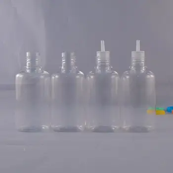 Высококачественная пластиковая бутылка для жидкости 50 мл, защищенная от детей, для домашних животных, с длинными и тонкими наконечниками