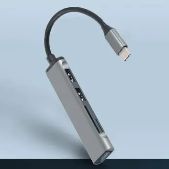 Высокоскоростная передача данных 5 Гбит/с Type-C USB 2.0/3.0 Кабельный Концентратор TF/SD-Картридер USB-Док-станция для Офиса