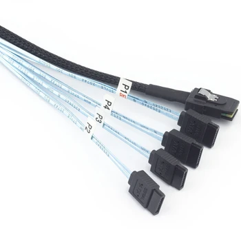 Высокоскоростной соединительный кабель MINI SAS SFF-8087 с 4-портовым разъемом SATA для сервера.