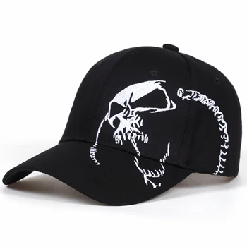 Вышитые череп кепки для мужчин хлопок Бейсбол кепки мода черный узор женщин snapback армии мужчина кепка хип-хоп кости