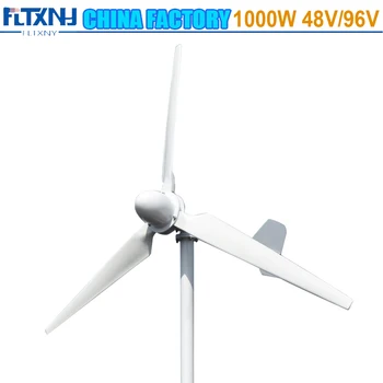 Горизонтальный Ветротурбинный Генератор FLYT мощностью 1 кВт 1000 Вт 48 В 96 В 120 В 230 В Для Домашней Автономной или Сетевой Работы С Солнечной Панелью