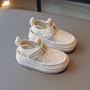 Детские сандалии на босу ногу 2023, Летняя повседневная обувь для мальчиков, дышащая пляжная обувь для девочек