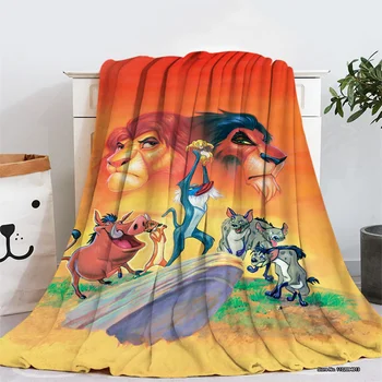 Детское одеяло с 3D цифровой печатью Disney Lion King Диван для спальни, мягкое и удобное фланелевое одеяло из ягненка