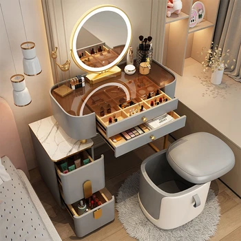 Европейские Роскошные Комоды, Мебель для спальни, Дизайнерские Туалетные столики в скандинавском стиле, Стеклянный шкаф для хранения, Столик для макияжа