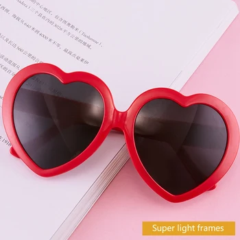 Женские солнцезащитные очки с красным сердечком, забавные и милые солнцезащитные очки с сердечками для девичника, объемные солнцезащитные очки с романтическим признанием