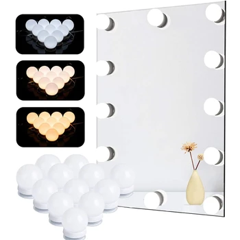 Зеркало для макияжа Светодиодные лампочки, туалетные столики USB 12V, освещение туалетного столика в ванной с регулируемой яркостью, светодиодная подсветка для зеркала