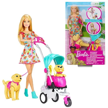 Игровой набор Barbie Stroll Play Pups Аниме Caeroon Doll Щенки Аксессуары для колясок для домашних животных Подарок на День рождения ребенка Ограниченная коллекция CNB21