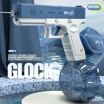Игрушечный водяной пистолет Glock Портативный водяной пистолет Автоматический пистолет-распылитель воды Игрушки Электрический водяной пистолет для детей Игрушки для водных боев на открытом воздухе