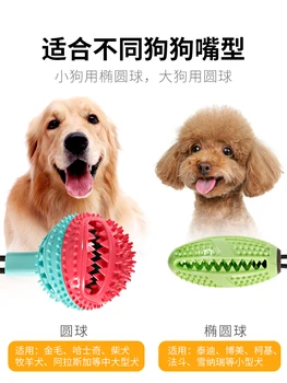 Игрушка для собак, устойчивая к укусам, абразивная игрушка для маленьких собак с присоской и шариком для протечки пищи