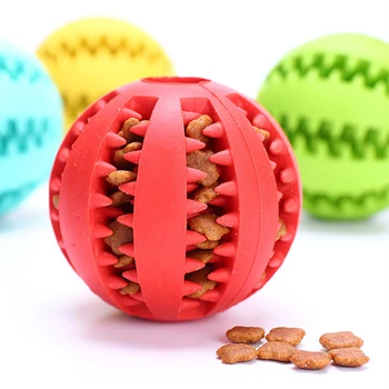 Игрушки для домашних животных, интерактивный резиновый протекающий мяч, интерактивная игрушка для собак, шарики для чистки зубов, устойчивые к укусам Жевательные игрушки
