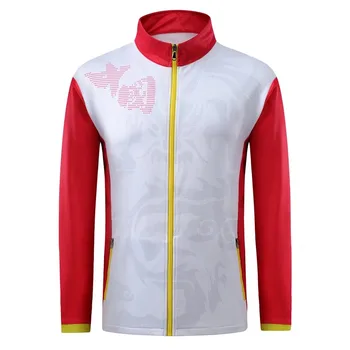 Китай Новые теннисные куртки для пары мужчин Белая спортивная одежда для фитнеса, бадминтона, бега трусцой на открытом воздухе, женское спортивное пальто для спортзала