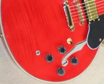 Китайская гитарная фабрика изготовила на заказ Новую электрогитару с полым корпусом красного цвета, джазовую гитару, золотую фурнитуру, бесплатную доставку 01 335