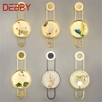 Креативные настенные бра DEBBY Gold, современные латунные светодиодные эмалевые лампы, светильники для домашней спальни