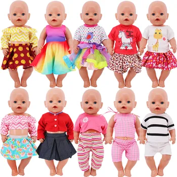Кукольная Одежда, Платье, Топ, Короткая Юбка, Брюки, Подходят для 18-дюймовых американских кукольных девочек и 43 см, Новый предмет Reborn Baby, подарок поколения Baby Girl'Stoy