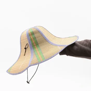 Летняя соломенная шляпа с широкими полями, солнцезащитная шляпа рыбака, ротанговая соломенная шляпа, складная солнцезащитная шляпа для рыбалки в саду с защитой от ультрафиолета