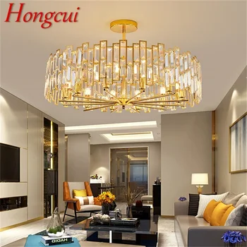 Люстра Hongcui Gold Светильники Современная Ветка хрустального подвесного светильника с домашним светодиодом для украшения столовой