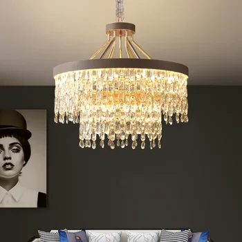 Люстры Освещают роскошную постмодернистскую гостиную, простую лампу для спальни, хрустальную лампу для виллы, комнатную лампу, атмосферный свет