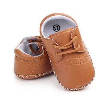 Модная детская обувь из искусственной кожи с мягкой подошвой для новорожденных девочек и мальчиков, нескользящая обувь для новорожденных, первые ходунки для малышей