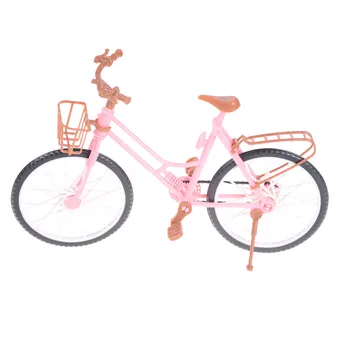 Модный Красивый велосипед, модный съемный розовый велосипед с коричневой пластиковой корзиной для аксессуаров для кукол Барби, размер: 26*8*17
