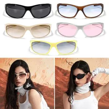 Мужские солнцезащитные очки в стиле ретро UV400, панк-эстетика, солнцезащитные очки Y2K, солнцезащитные очки, спортивные солнцезащитные очки для велоспорта