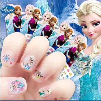 Наклейки Disney для девочек Замороженные Эльза и Анна, игрушки для макияжа, наклейки для ногтей, белоснежка, принцесса София и Минни, детские сережки, игрушка-наклейка