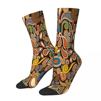 Нарисованные вручную носки в стиле ретро в стиле фанк, мужские и женские летние чулки из полиэстера